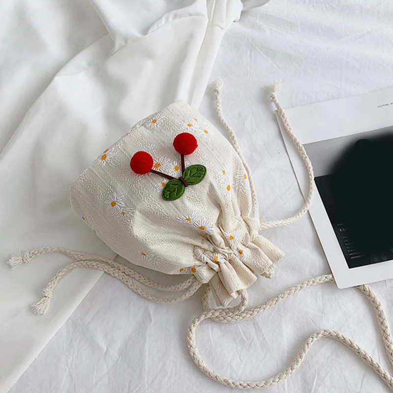 Cherry Color New Canvas Cute Cherry Bag Hairball Bag Fashion Shoulder Bag Beach Bag Bucket Women's Bag 
Cherry Color New Canvas Cute Cherry Bag Hairball Bag Fashion Shoulder Bag Beach Bag Bucket Women's Bag