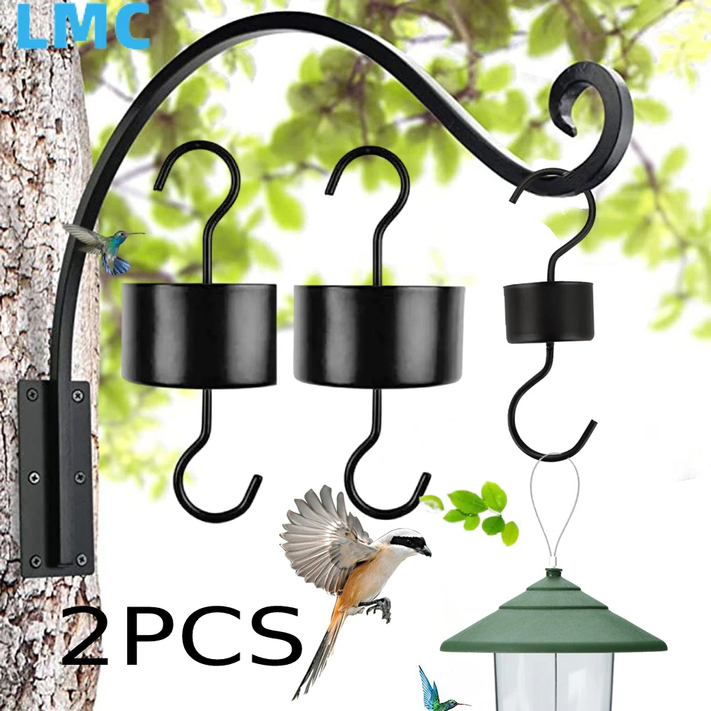 

LMC 2PCS Hummingbird Feeder S Type Hook Brush Garden Window Bird Iron Hook Water Feeder Ant Moats Trap Protector Bird Tools