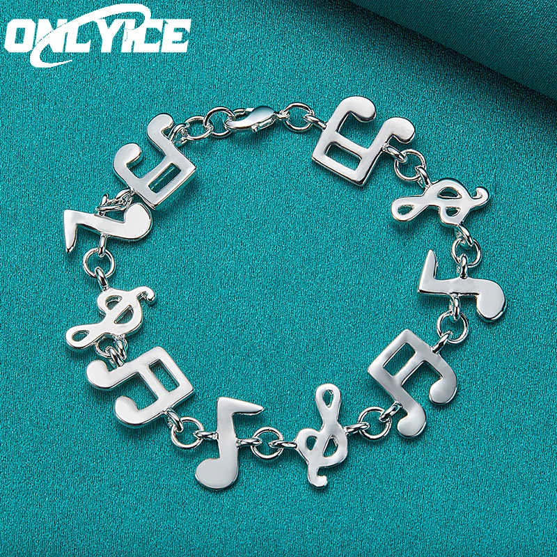 925 Sterling Silver Elegant Charm Bracelets Chain Beautiful Music Symbol Jewelry Fashion Party For Women Wedding Girl Cute Gifts
925 Sterling Silver Elegant Charm Bracelets Chain Beautiful Music Symbol Jewelry Fashion Party For Women Wedding Girl Cute Gifts