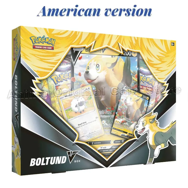 Американская версия оригинальная коробка Pokémon PTCG английская карта Boltund V Wooloo