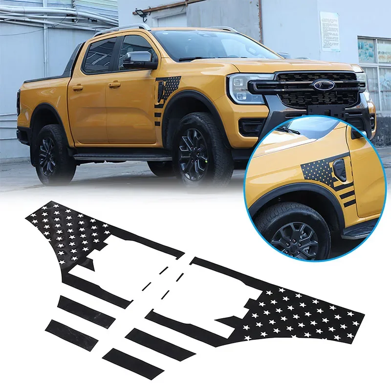 Для Ford Ranger 2023 + черный Автомобильный Стайлинг из ПВХ переднее колесо автомобиля