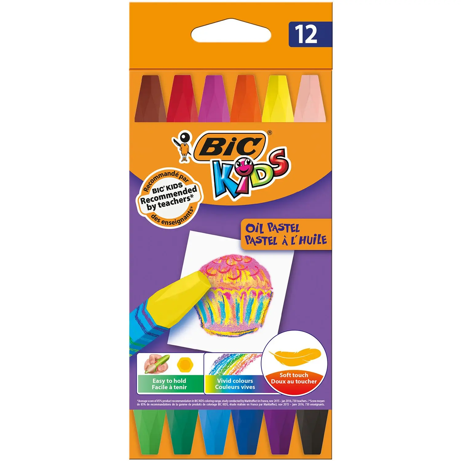 Мелки цветные BIC Kids Пастель масляная 12 цв |
