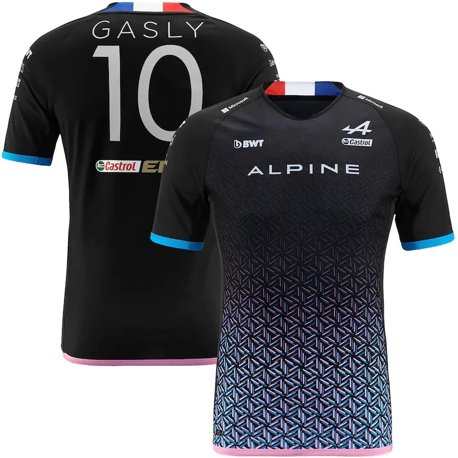 

2023 F1 New T-shirt Alpine Team Racing Driver Esteban Ocon No. 31 and Pierre Gasly No. 10 Race T-shirt