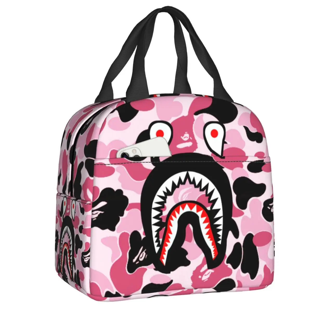 Pink Camouflage Shark Camo Insulated Lunch Bag for Women Portable Fashion Pattern Cooler Thermal Lunch Tote Office Work School 
Pink Camouflage Shark Camo Insulated Lunch Bag for Women Portable Fashion Pattern Cooler Thermal Lunch Tote Office Work School