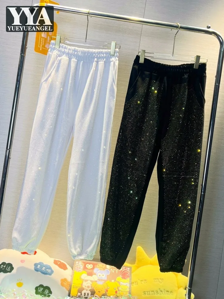 Spring Summer Women Diamonds Sweatpants High Waist Loose Fit Joggers Harem Pants Casual Streetwear New Ankle Length White Pants
Spring Summer Women Diamonds Sweatpants High Waist Loose Fit Joggers Harem Pants Casual Streetwear New Ankle Length White Pants