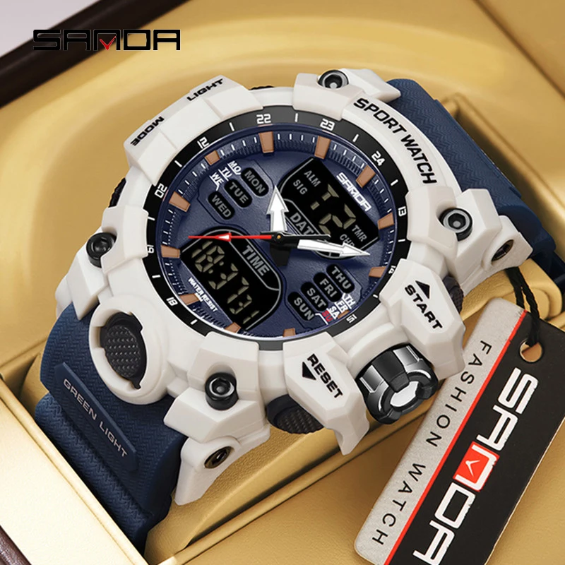 SANDA 6126 Man Military Watches Men's Silicone Strap Wristwatches Quartz Double Clock Outdoor Waterproof Sports Electronic Watch
SANDA 6126 Man Military Watches Men's Silicone Strap Wristwatches Quartz Double Clock Outdoor Waterproof Sports Electronic Watch