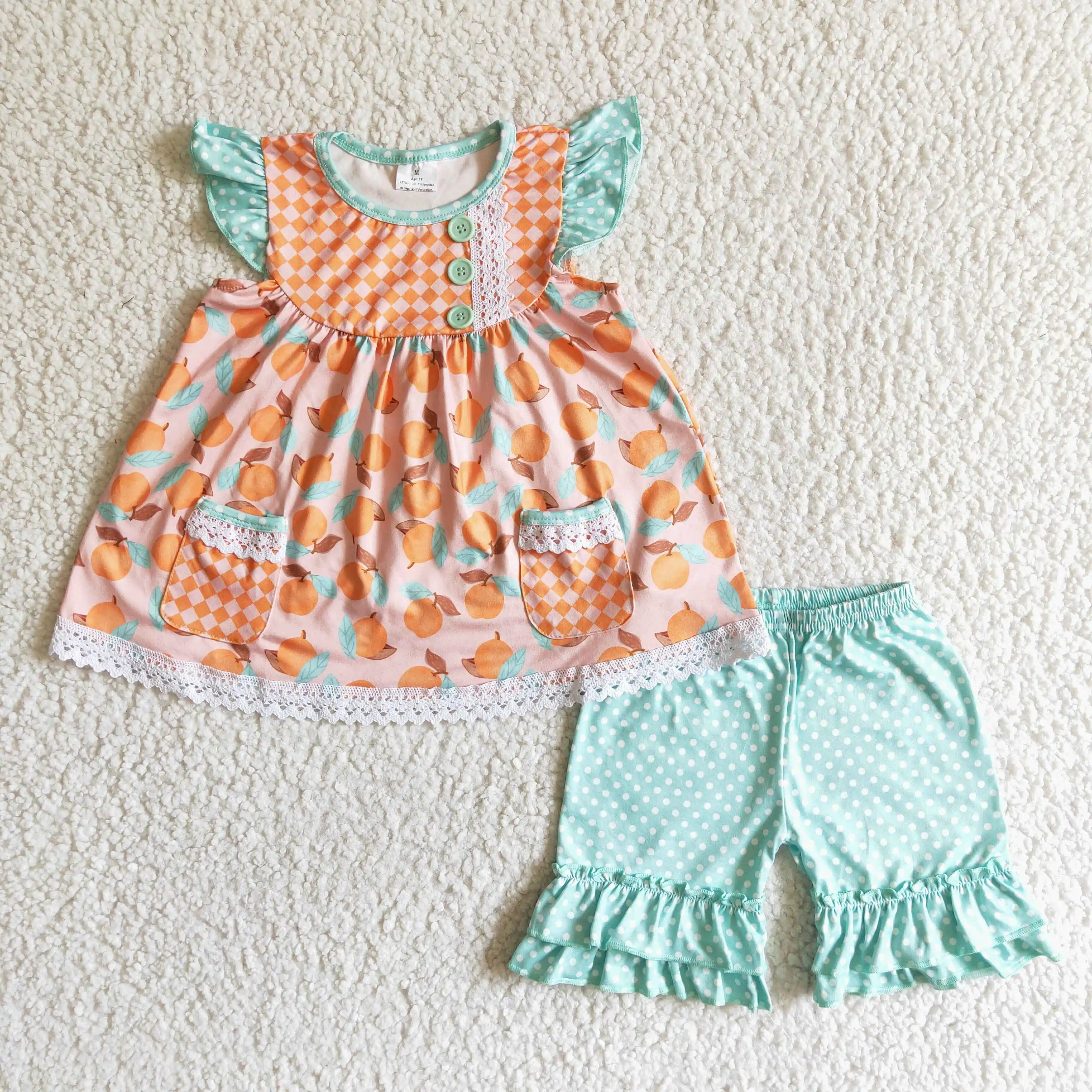 casual flutter sleeve lemon t shirt and blue polka dots shorts children wear cotton outfit kid summer clothing set girl clothing
casual flutter sleeve lemon t shirt and blue polka dots shorts children wear cotton outfit kid summer clothing set girl clothing