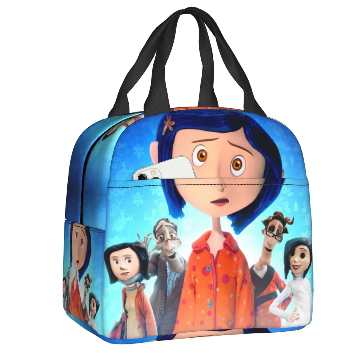 Custom Halloween Coraline Horror Movie Lunch Bag Women Cooler Warm Insulated Lunch Box for Student School Food Picnic Tote Bags
Custom Halloween Coraline Horror Movie Lunch Bag Women Cooler Warm Insulated Lunch Box for Student School Food Picnic Tote Bags