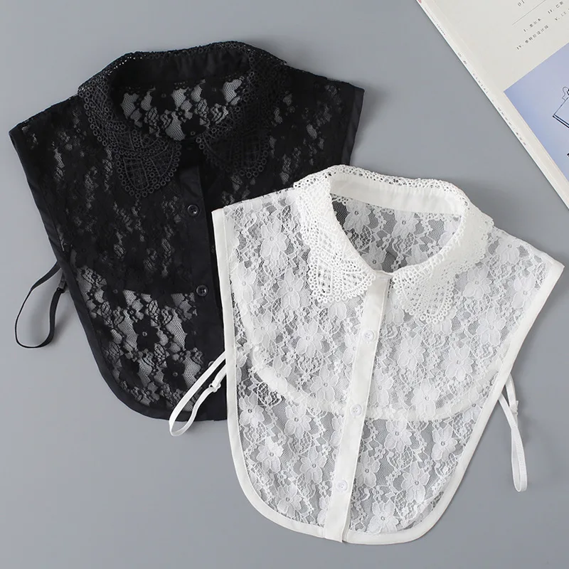 Women White Black Embroidery Floral Lace Necklace Shirt Fake Collar for Women Formal Dress False Detachable Collar Accessories 
Women White Black Embroidery Floral Lace Necklace Shirt Fake Collar for Women Formal Dress False Detachable Collar Accessories