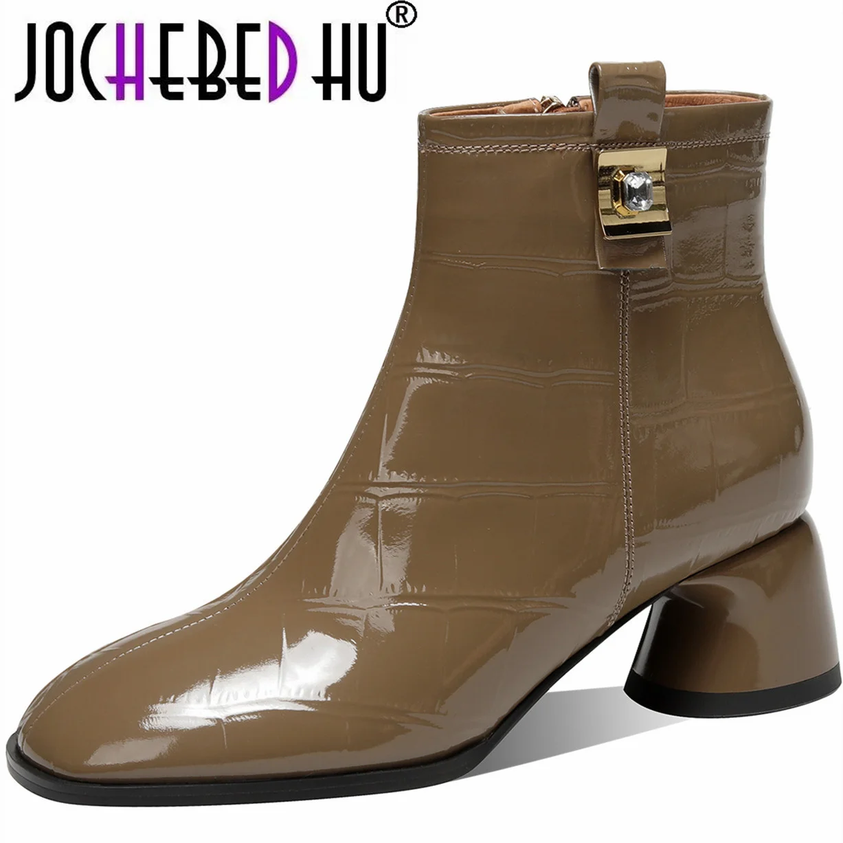 【JOCHEBED HU】Genuine Leather Ankle Boots Women Short Shoes Metal High Heels Thick Heels Fashion Boots Size 34-42
【JOCHEBED HU】Genuine Leather Ankle Boots Women Short Shoes Metal High Heels Thick Heels Fashion Boots Size 34-42