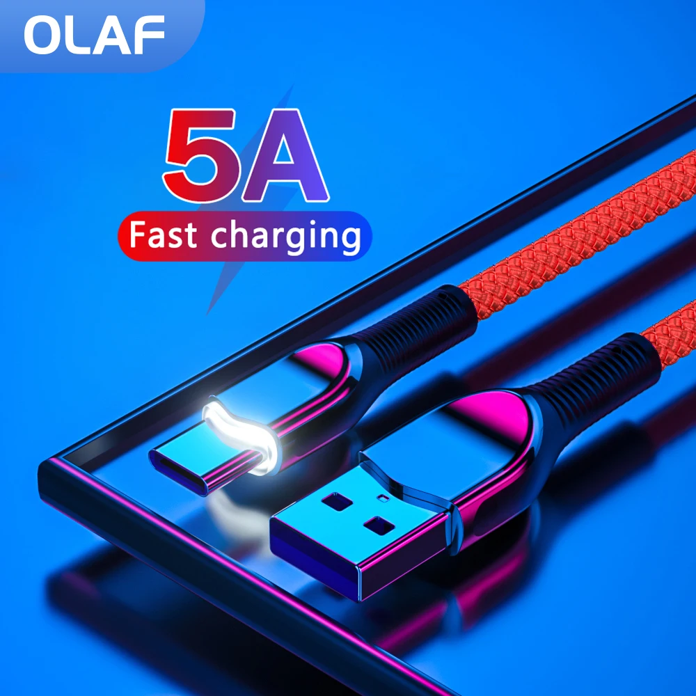 OLAF 5A USB Type C Cable For Samsung S20 S21 Xiaomi POCO Fast Charging USB Cable For iPhone 13 12 11 Pro Xs Max Micro USB Cable
OLAF 5A USB Type C Cable For Samsung S20 S21 Xiaomi POCO Fast Charging USB Cable For iPhone 13 12 11 Pro Xs Max Micro USB Cable