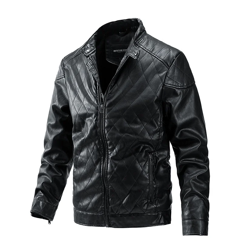 Leather Casual Coat Men's Thickened Plush Pu Stand Collar Motorcycle Jacket Diamond Lattice Men's Wear
Leather Casual Coat Men's Thickened Plush Pu Stand Collar Motorcycle Jacket Diamond Lattice Men's Wear
