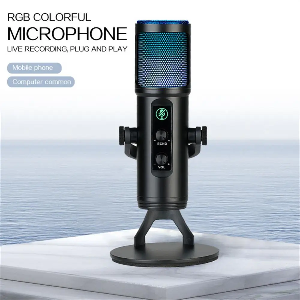 RGB Microphone Professional Condenser Microphone For Singing Game Computer Live Recording Dubbing Network Online Class
RGB Microphone Professional Condenser Microphone For Singing Game Computer Live Recording Dubbing Network Online Class