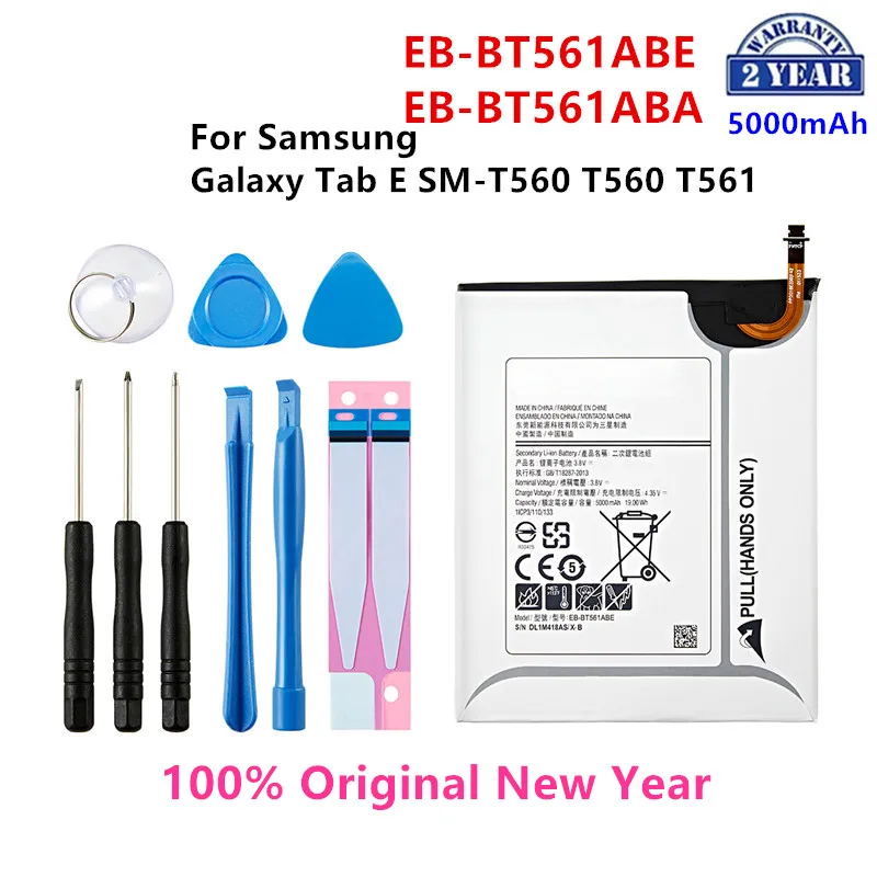 100% Orginal Tablet EB-BT561ABE EB-BT561ABA 5000mAh Battery For Samsung Galaxy Tab E T560 T561 SM-T560 Tablet Battery +Tools
100% Orginal Tablet EB-BT561ABE EB-BT561ABA 5000mAh Battery For Samsung Galaxy Tab E T560 T561 SM-T560 Tablet Battery +Tools