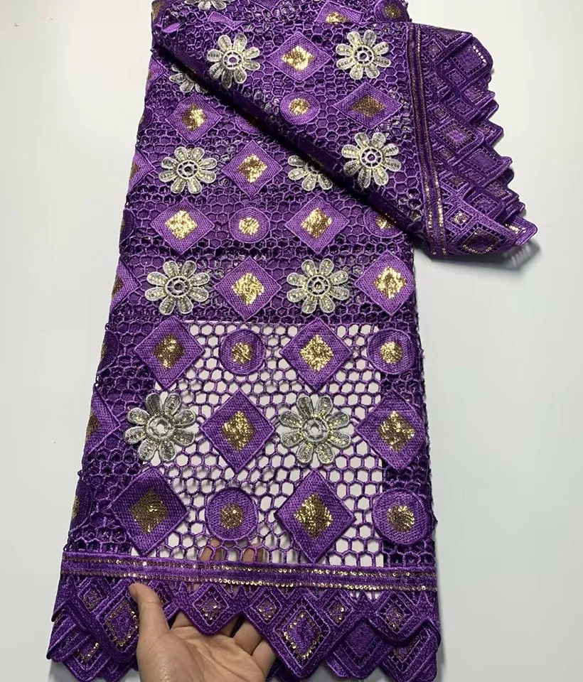 African Cord Lace Fabric With Sequins 2023 High Quality Swiss Voile Lace Purple Embroidery Nigerian Cotton Lace Fabric 5Yards
African Cord Lace Fabric With Sequins 2023 High Quality Swiss Voile Lace Purple Embroidery Nigerian Cotton Lace Fabric 5Yards
