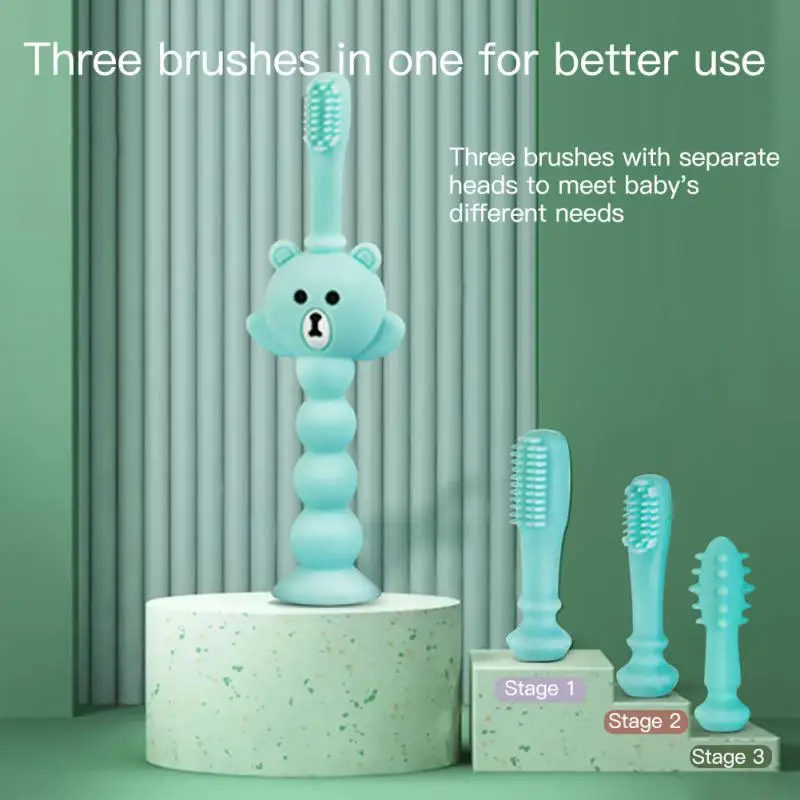 Oral Care Cleaning Elastic Three Brush Heads Soft With Storage Box Food Grade Silicone Baby Toothbrush Mouth Cleaner
Oral Care Cleaning Elastic Three Brush Heads Soft With Storage Box Food Grade Silicone Baby Toothbrush Mouth Cleaner