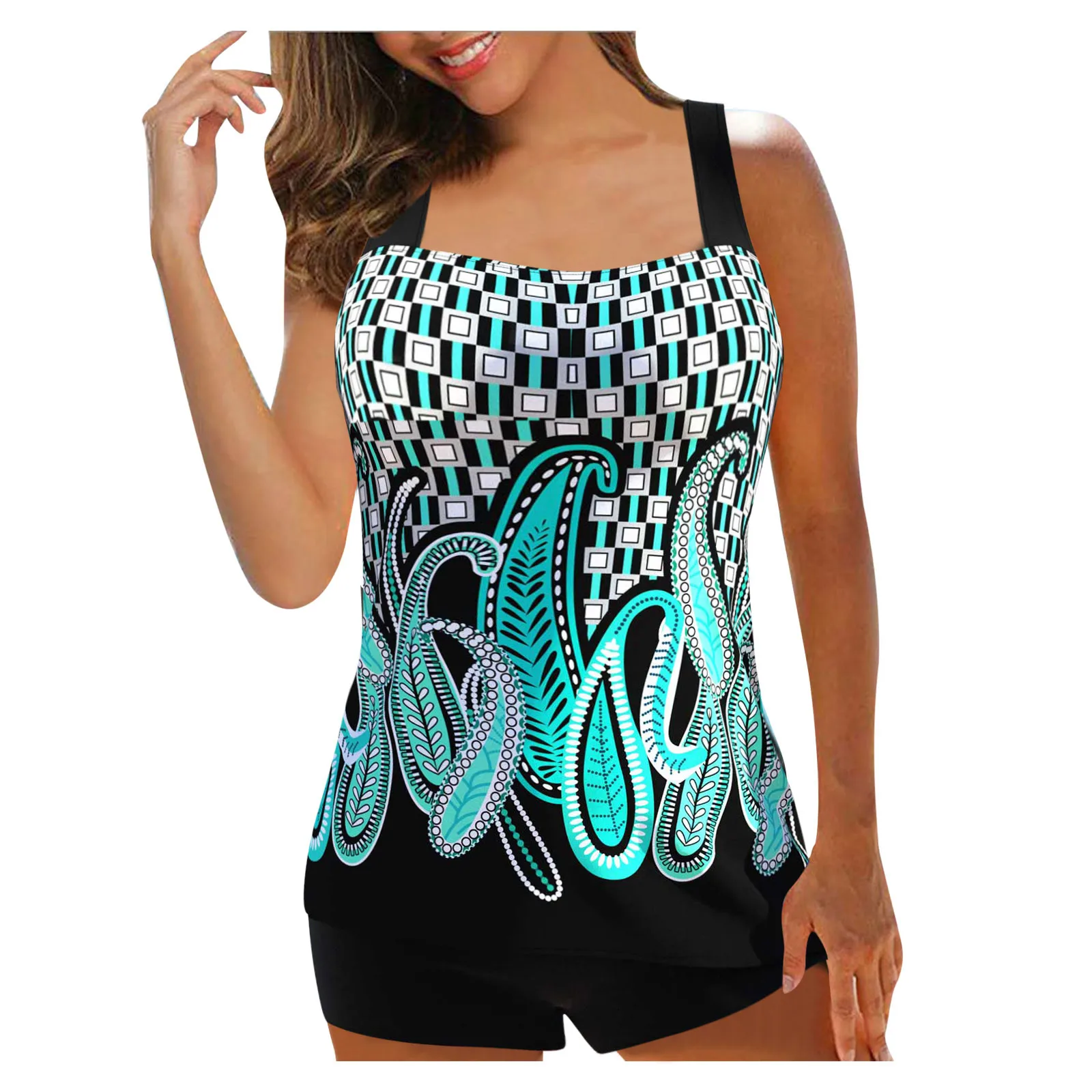 Beach Print Swimsuit Bikini Tankini Split Digital Set Large Women's Suspender Swimwears Tankinis Set Swimwears crochet bikini
Beach Print Swimsuit Bikini Tankini Split Digital Set Large Women's Suspender Swimwears Tankinis Set Swimwears crochet bikini