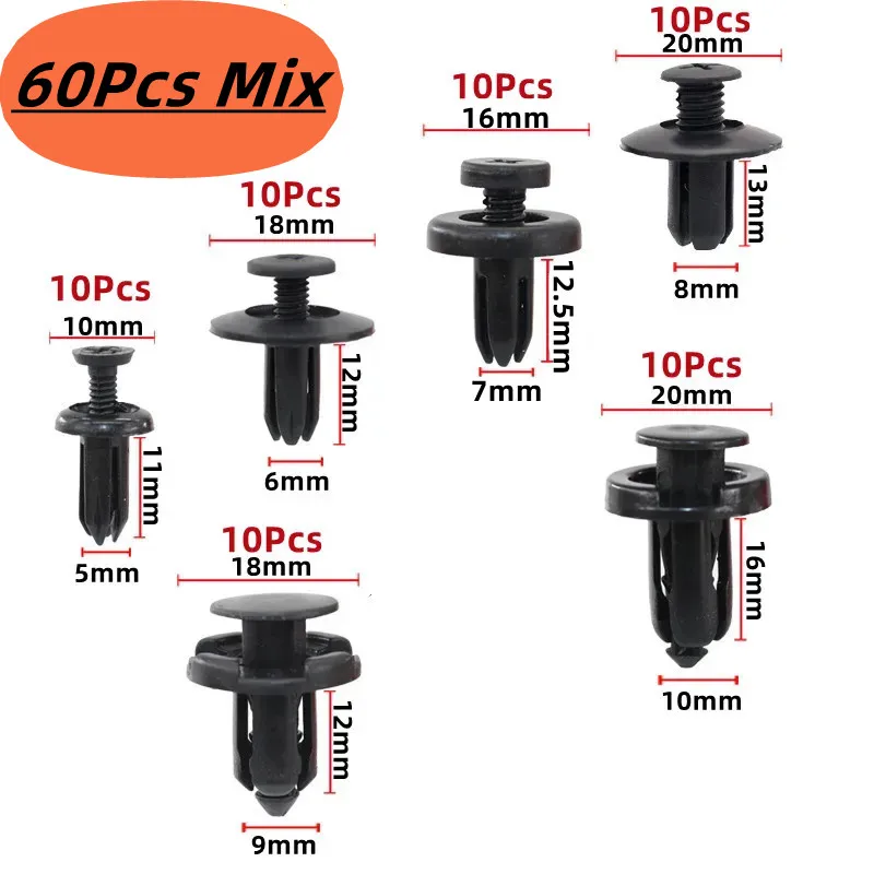 60 шт., 8 мм, 6 мм, 7 мм, 5 мм, 9 мм, 10 мм, автомобильный брызговик, заклепка, крепеж, винт, пластиковый зажим для Lada Ford Mazda Seat Renault Gaz 
60 шт., 8 мм, 6 мм, 7 мм, 5 мм, 9 мм, 10 мм, автомобильный брызговик, заклепка, крепеж, винт, пластиковый зажим для Lada Ford Mazda Seat Renault Gaz