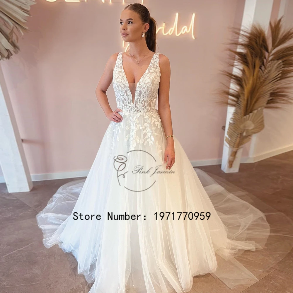 Classic Sexy Deep V Neck Ivory Wedding Dresses For Bride Sleeveless Applique Elegant Lace Sexy Open Back Bridal Gowns 2023 New
Classic Sexy Deep V Neck Ivory Wedding Dresses For Bride Sleeveless Applique Elegant Lace Sexy Open Back Bridal Gowns 2023 New