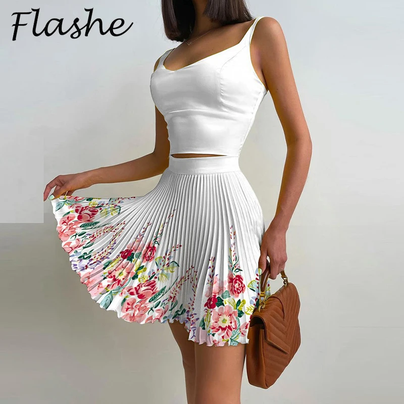 Elegant Floral Print Women Two Peice Sets Casual Crop Tops And Skirts Suit Women Summer Fashion Casual Dress Outfits
Elegant Floral Print Women Two Peice Sets Casual Crop Tops And Skirts Suit Women Summer Fashion Casual Dress Outfits
