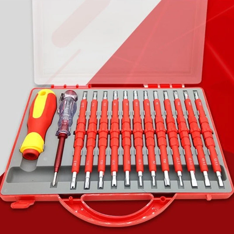 Multi-Purpose Insulation Screwdriver Set 14 In 1 Magnetic Screw Driver Bits Kit Electrician Repair Tools Kit Multitool B03E
Multi-Purpose Insulation Screwdriver Set 14 In 1 Magnetic Screw Driver Bits Kit Electrician Repair Tools Kit Multitool B03E