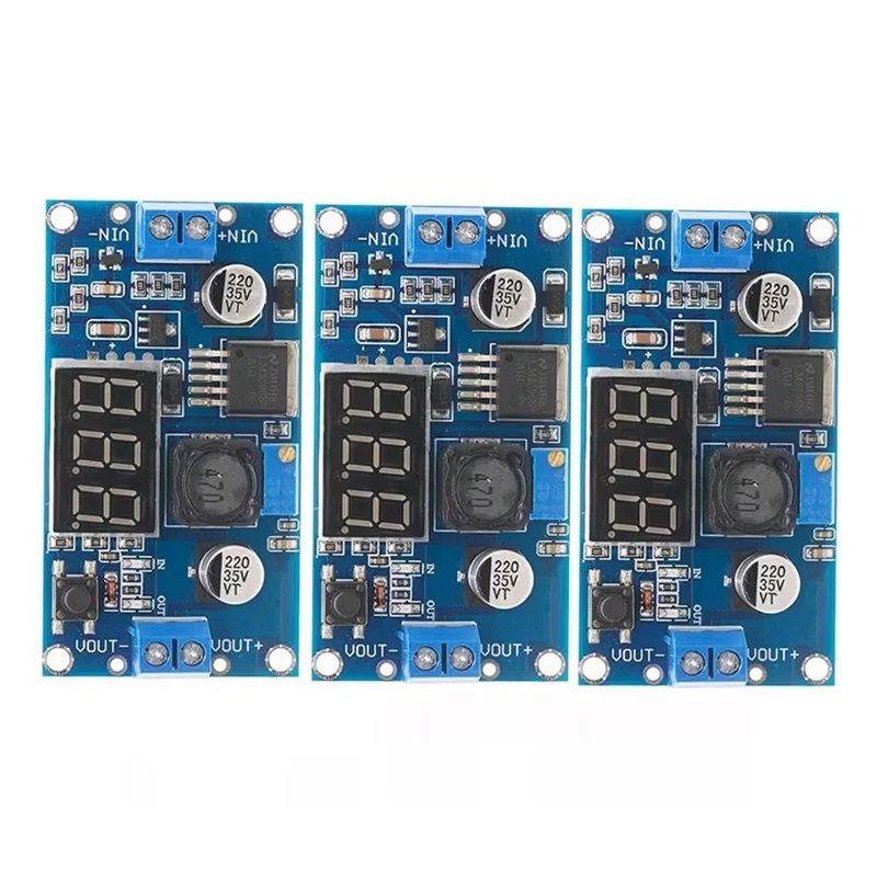 3 шт. LM2596 DC-DC понижающий преобразователь Регулируемый Регулятор напряжения