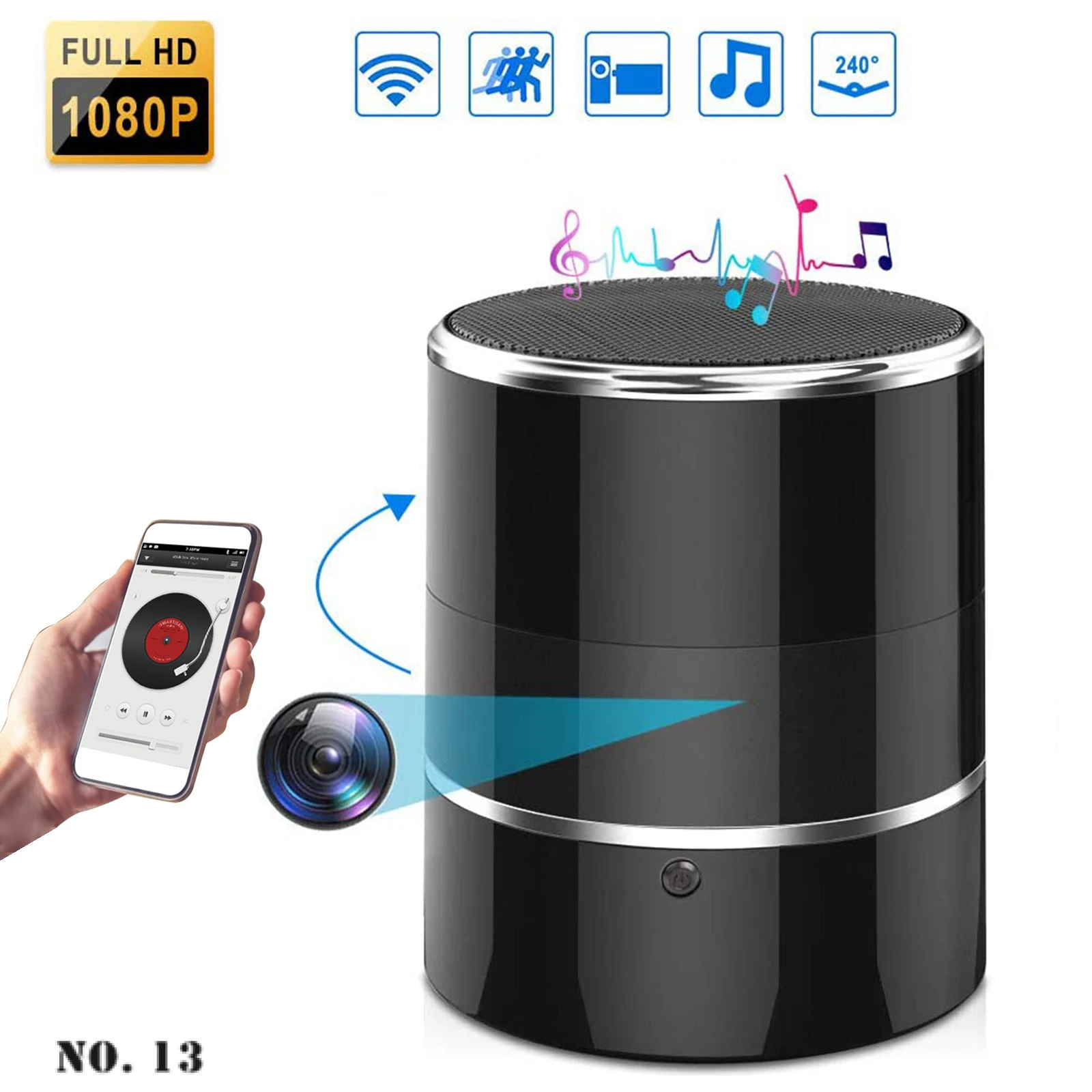 New WiFi Camera Nanny Cam with Bluetooth Speaker, Wireless Hidden with 240° Viewing Angle, Full Hd 1080P for Home /Store/Office
New WiFi Camera Nanny Cam with Bluetooth Speaker, Wireless Hidden with 240° Viewing Angle, Full Hd 1080P for Home /Store/Office