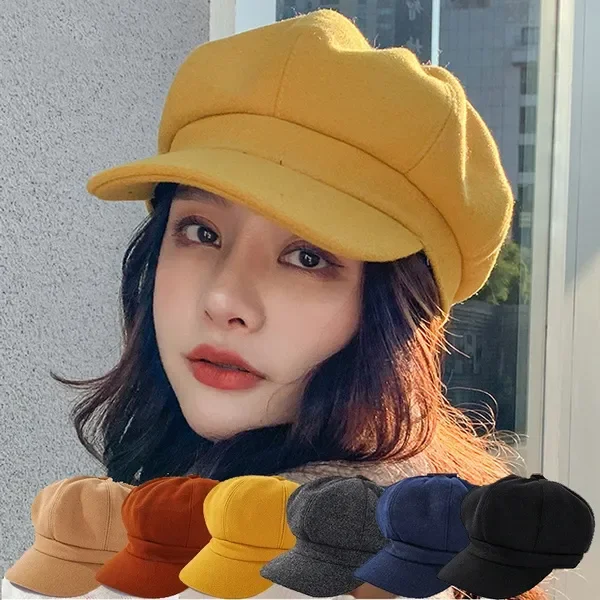 Newsboy Caps for Women Gatsby Cap Woolen Octagonal Baker Peaked Beret Driving Hat Female Sunscreen Hats Painter Tour Cap
Newsboy Caps for Women Gatsby Cap Woolen Octagonal Baker Peaked Beret Driving Hat Female Sunscreen Hats Painter Tour Cap