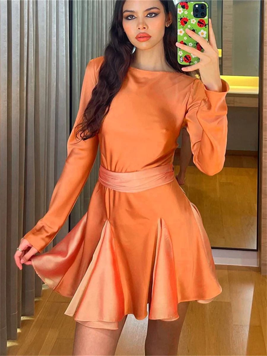 wsevypo Fall Elegant Back Bow Knot Mini Dress Office Lady Long Sleeve Round Neck A-Line Short Pleated Dress Party Gown Vestidos
wsevypo Fall Elegant Back Bow Knot Mini Dress Office Lady Long Sleeve Round Neck A-Line Short Pleated Dress Party Gown Vestidos