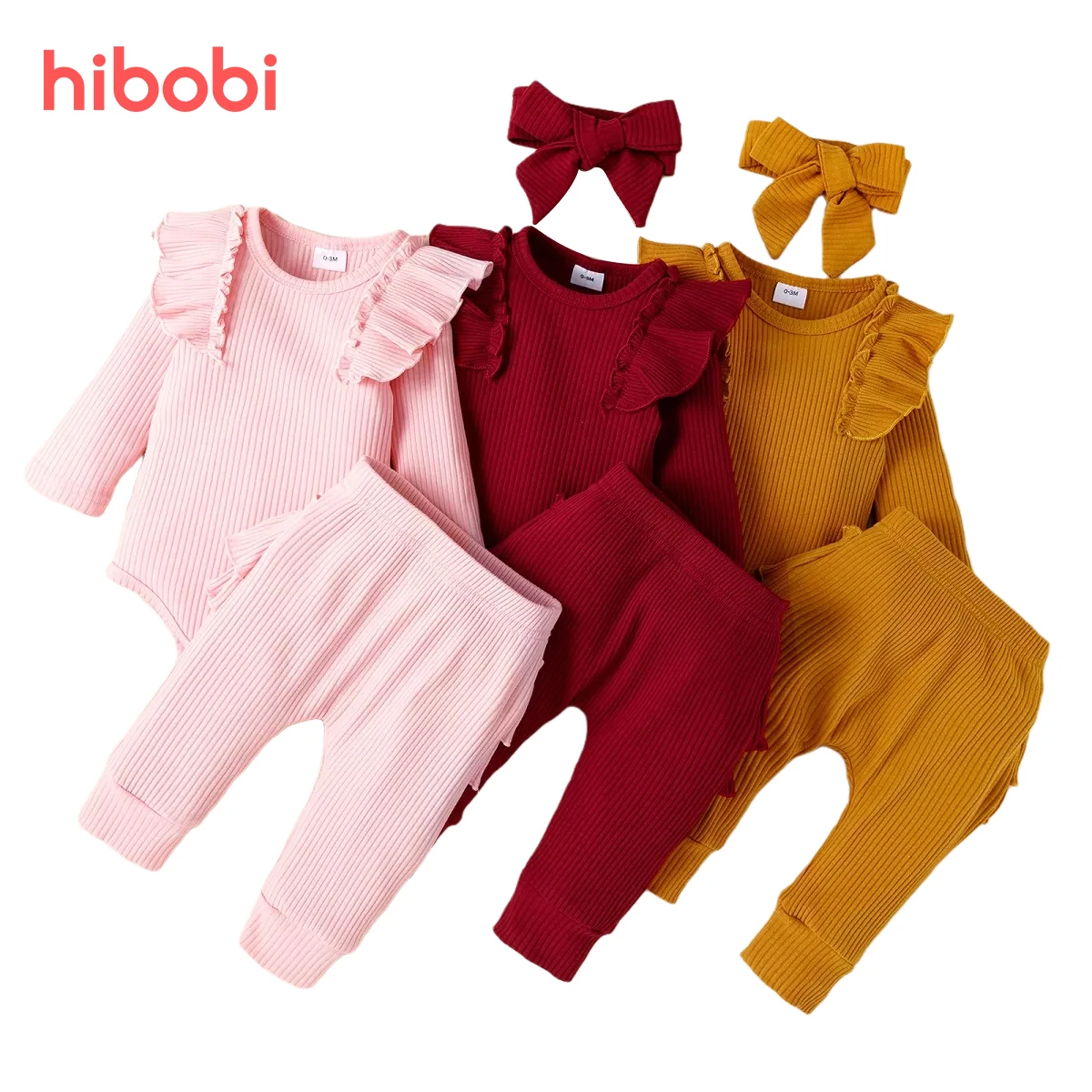hibobi 3pcs Suits Baby Solid Color Ruffled Sleeve Romper Pants With Headband Baby Girl Long Sleeve Casual Baby Girls Sets
hibobi 3pcs Suits Baby Solid Color Ruffled Sleeve Romper Pants With Headband Baby Girl Long Sleeve Casual Baby Girls Sets