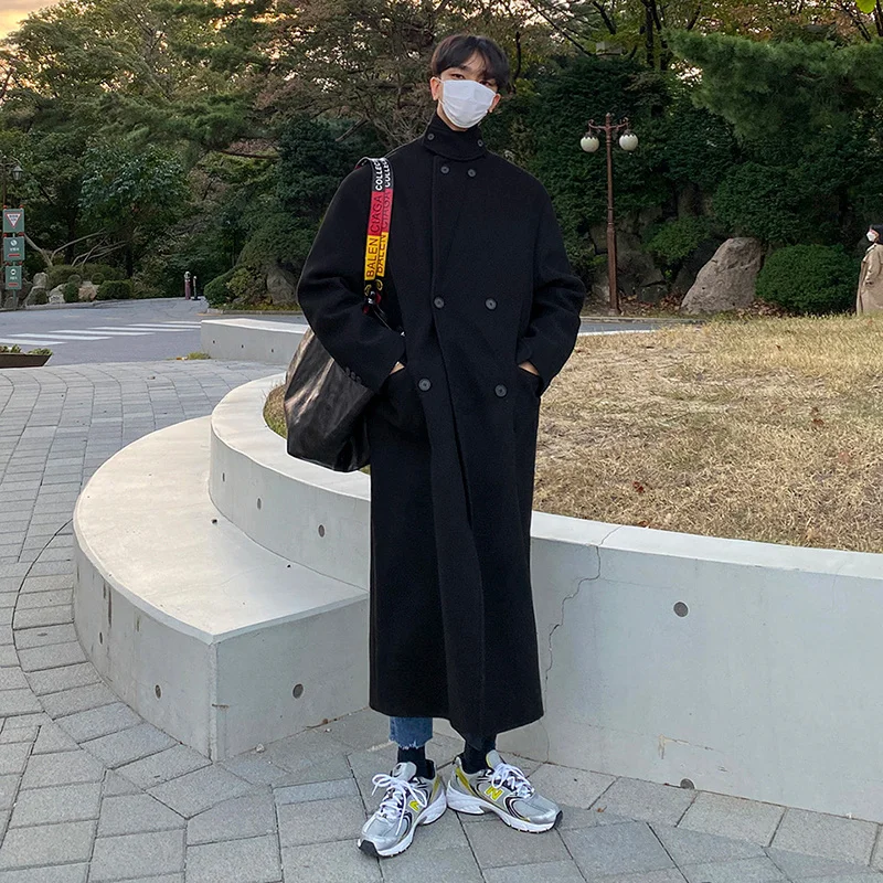 SYUHGFA Men Clothing Double Breasted Black Thickened Woolen Long Coats 2022 Autumn Winter Korean Male's Mid-length Jacket
SYUHGFA Men Clothing Double Breasted Black Thickened Woolen Long Coats 2022 Autumn Winter Korean Male's Mid-length Jacket