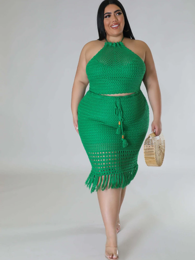 Women Clothing Casual Sand Beach Skirts Elegant Two Piece Set for 2023 Summer Outfits Fashion Sexy Tassel Fishnet Knitted Sets
Women Clothing Casual Sand Beach Skirts Elegant Two Piece Set for 2023 Summer Outfits Fashion Sexy Tassel Fishnet Knitted Sets