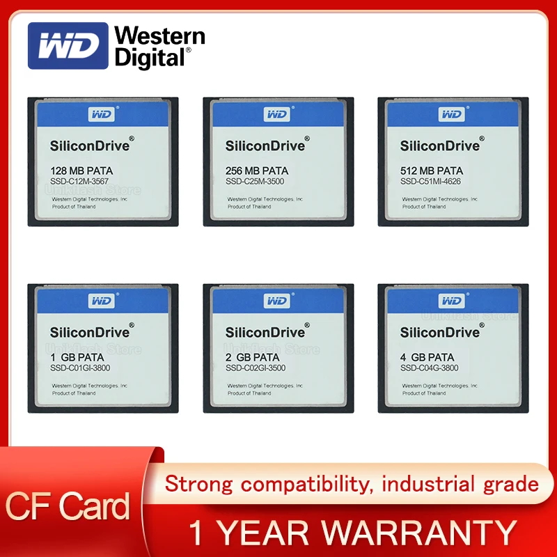 

Western Digital WD CF Card 128MB 256MB 512MB Compact Flash Card 1GB 2GB 4GB 8GB 16GB Memory Card For Industrial equipment