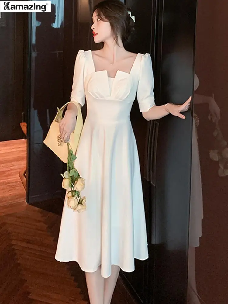 Fashion Summer Women Elegant Party White Midi Dresses Female Fashion Prom Wedding ClothingVestidos Clothes
Fashion Summer Women Elegant Party White Midi Dresses Female Fashion Prom Wedding ClothingVestidos Clothes