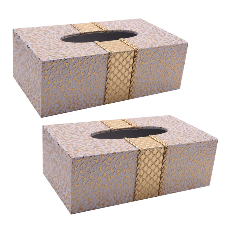 2X Car Home Rectangle Shaped Tissue Box Household Living Room Desktop Napkin Tissue Holder White&Gold
2X Car Home Rectangle Shaped Tissue Box Household Living Room Desktop Napkin Tissue Holder White&Gold