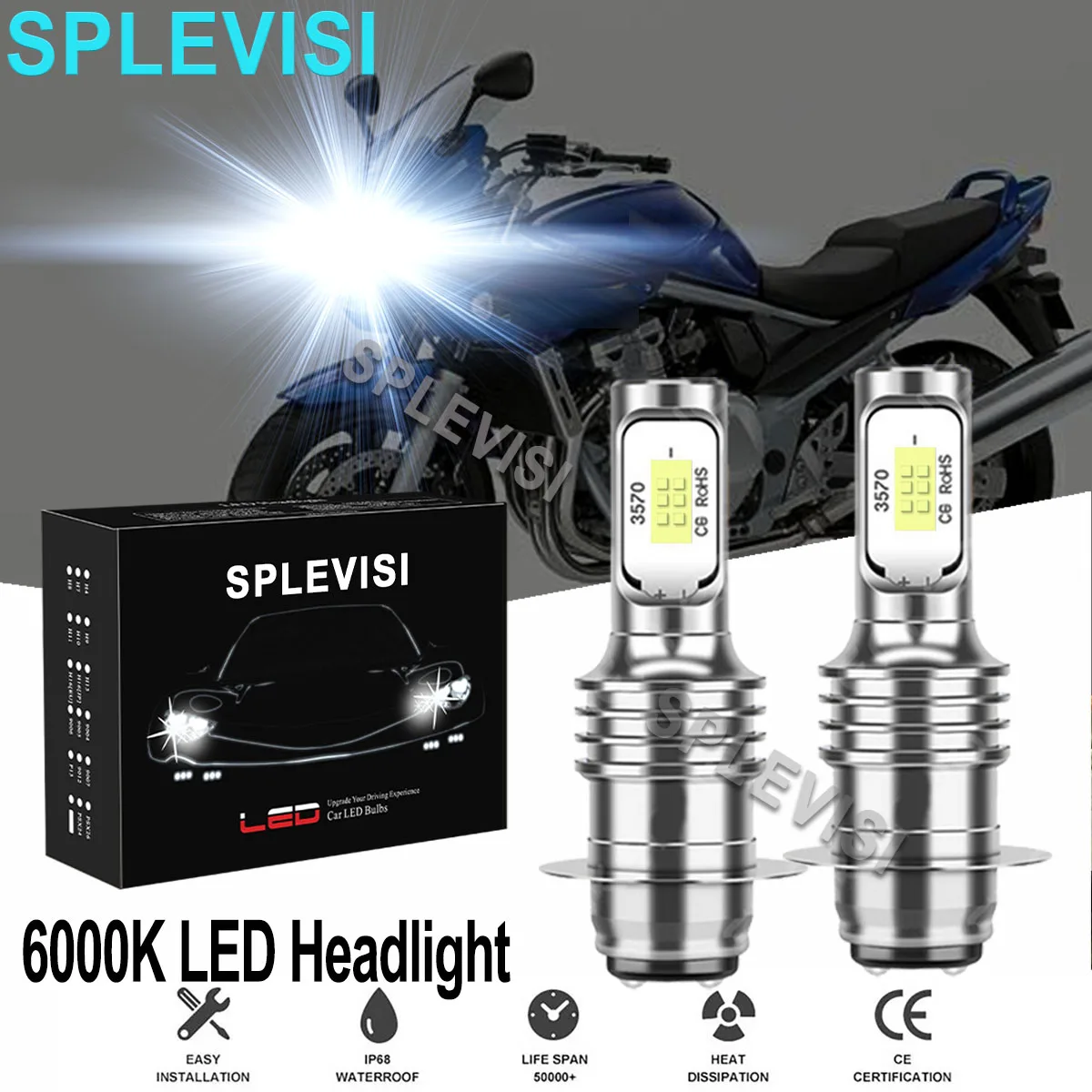 2x70W 6000K White LED Headlight Bulbs Kit For Suzuki Vinson 500 2002-2007 King Quad 250 1996-1998 300 1991-2002 700 2005-2007
2x70W 6000K White LED Headlight Bulbs Kit For Suzuki Vinson 500 2002-2007 King Quad 250 1996-1998 300 1991-2002 700 2005-2007