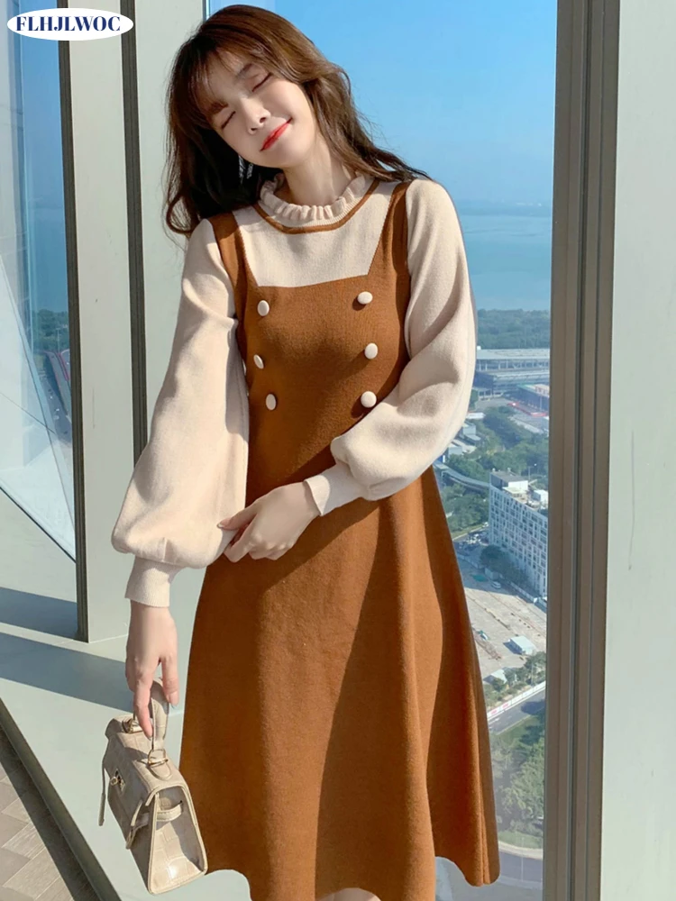 Ruffles Feminine Vestidos New Design 2023 New Year Warm Basic Wear Double-Breasted Button Half Turtleneck Knitted Sweater Dress
Ruffles Feminine Vestidos New Design 2023 New Year Warm Basic Wear Double-Breasted Button Half Turtleneck Knitted Sweater Dress