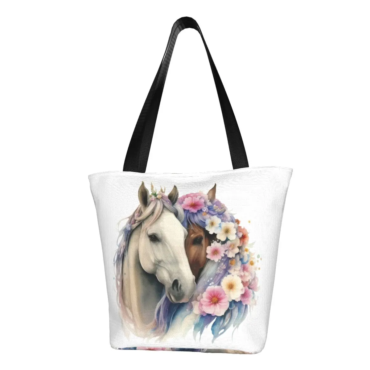 Couple Horse Shopper Bag Animal Flower Wreath Love Print Shopping Bags Women Kawaii Tote Bag Cloth College Student Handbags
Couple Horse Shopper Bag Animal Flower Wreath Love Print Shopping Bags Women Kawaii Tote Bag Cloth College Student Handbags