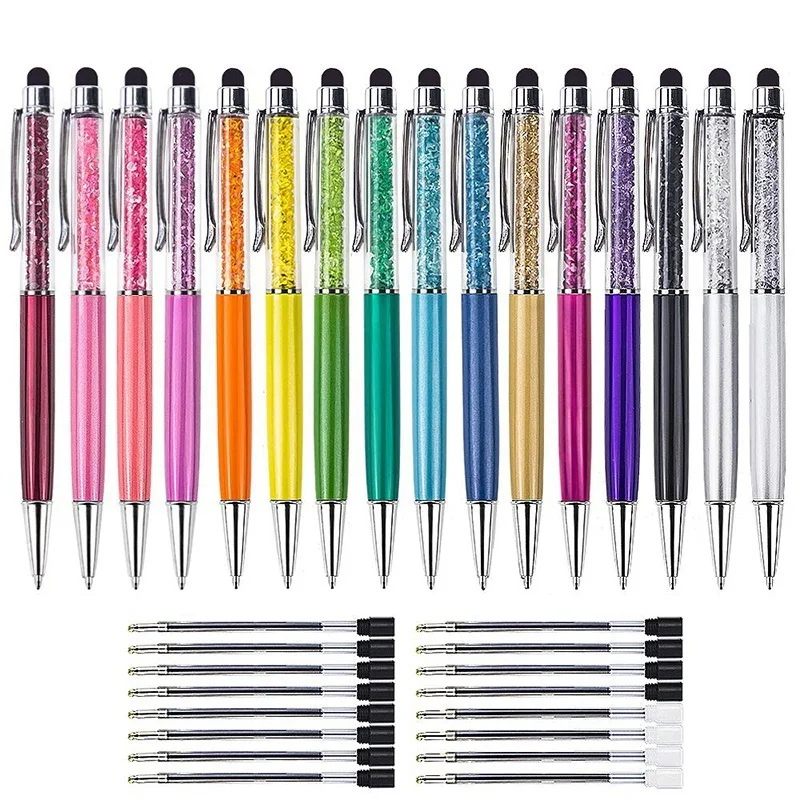 16Pcs Black Ink Random Crystal Pens Stylus Diamond Ballpoint Pens For Capacitive Screen With 20Pcs Replacement Refills
16Pcs Black Ink Random Crystal Pens Stylus Diamond Ballpoint Pens For Capacitive Screen With 20Pcs Replacement Refills
