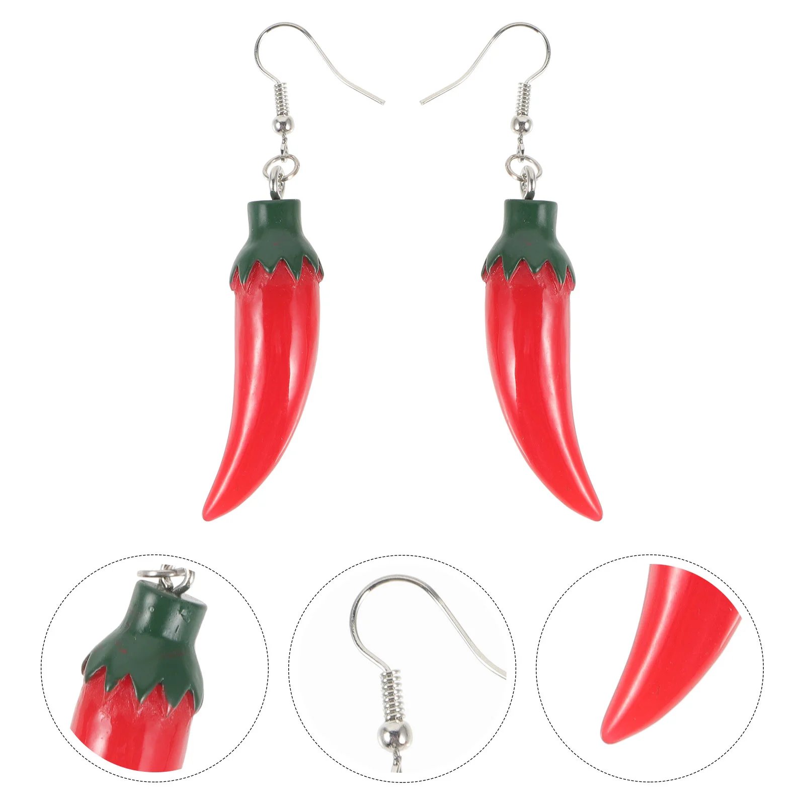 

Chili Earrings Pepper Fun Fashionable Jewelry Women Dangle Simulated Trendy Stud Dangling Lugs