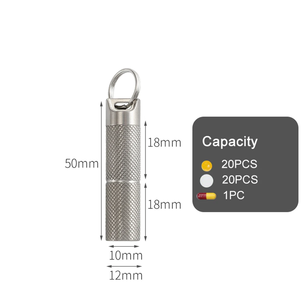 2-Layer Titanium Waterproof Pill Holder Bottle Medicine Organizer Container Fob 35x12mm/46x16mm/62x19mmx50x12mm/59x15mm/65x18mm
2-Layer Titanium Waterproof Pill Holder Bottle Medicine Organizer Container Fob 35x12mm/46x16mm/62x19mmx50x12mm/59x15mm/65x18mm