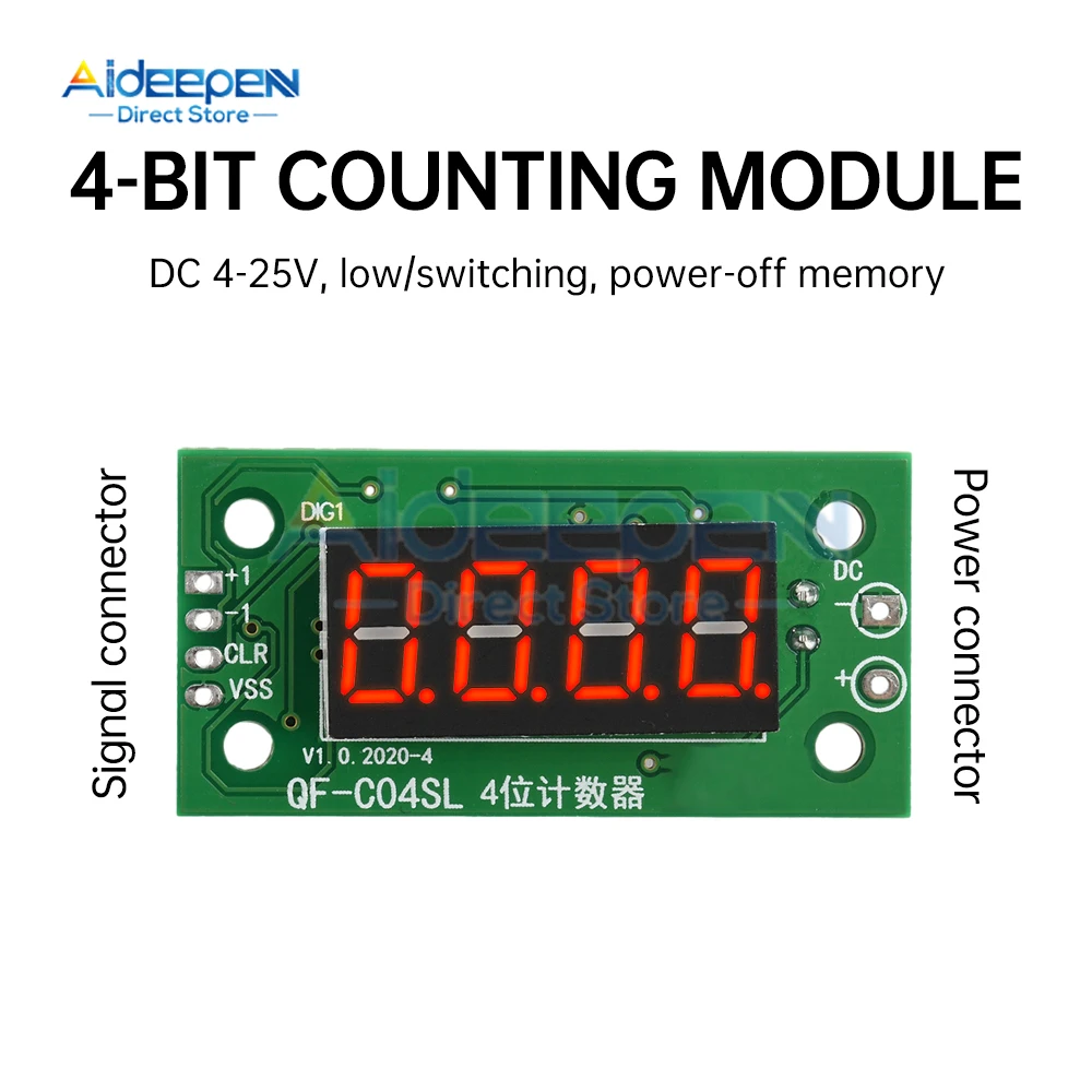 Aideepen Электронный цифровой счетчик 0-9999
Aideepen Электронный цифровой счетчик 0-9999