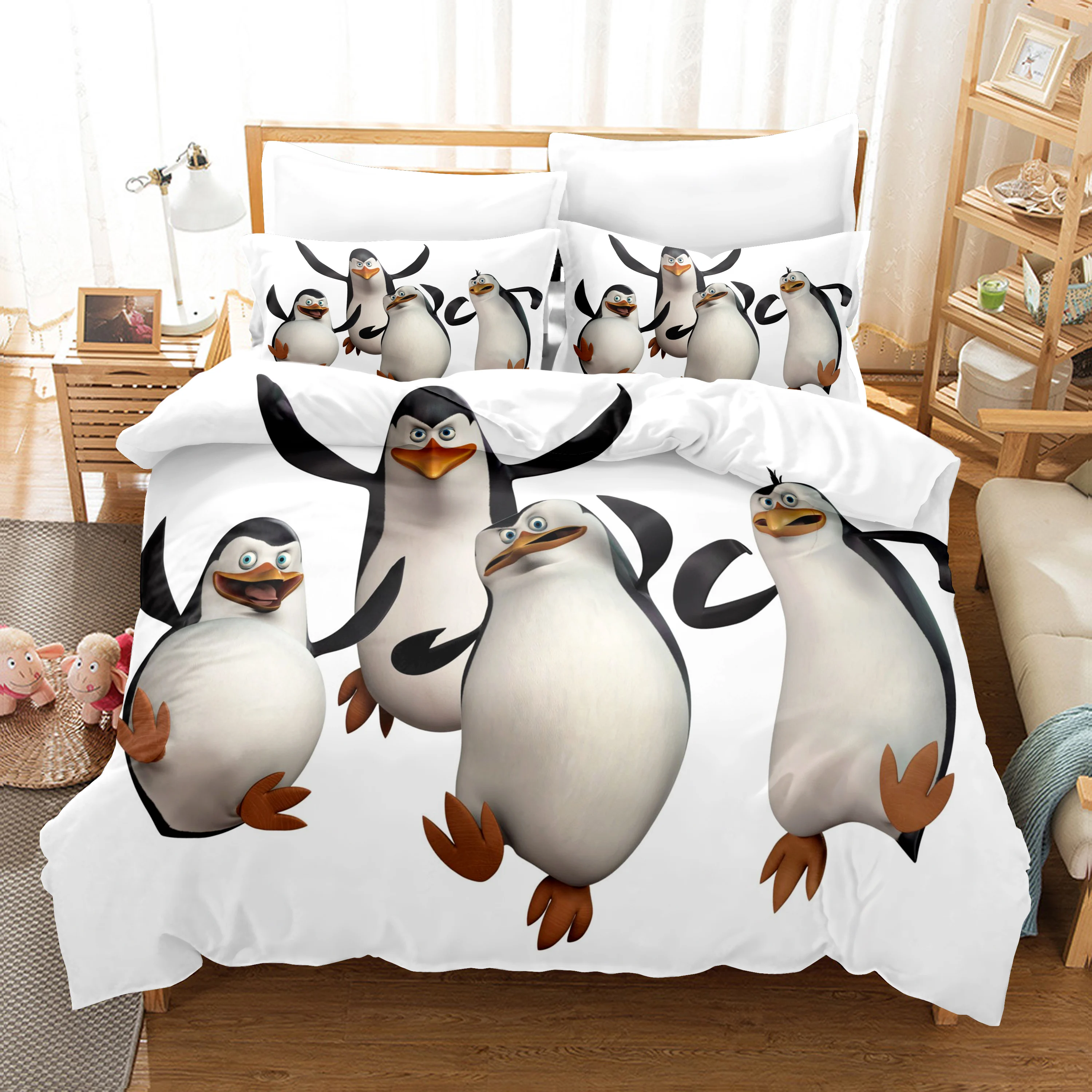 Cute Cartoon Penguin Print Bedding Set 2/3pcs Twin Full Size Kids Microfiber Quilt/Comforter Cover For Boys Girls Bedroom Decor
Cute Cartoon Penguin Print Bedding Set 2/3pcs Twin Full Size Kids Microfiber Quilt/Comforter Cover For Boys Girls Bedroom Decor