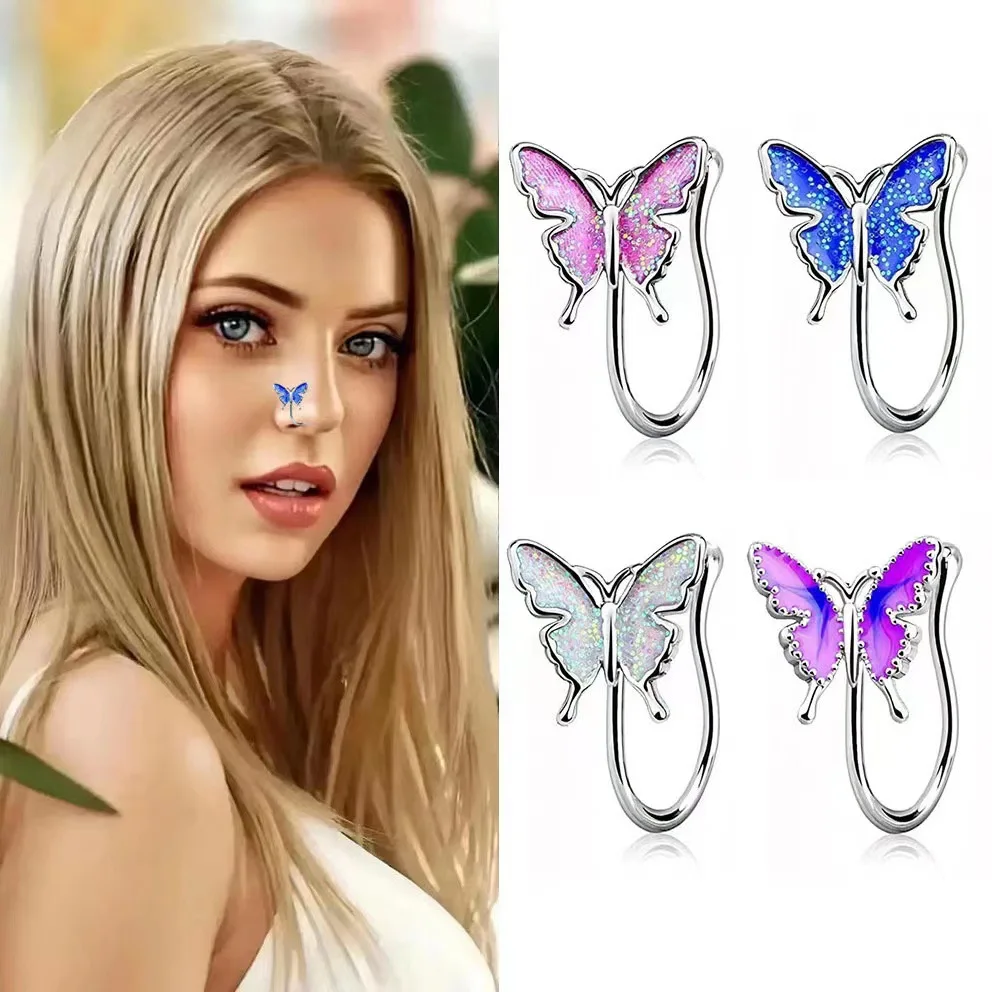Fake Nose Piercing Stainless Steel U-Shaped Butterfly The Opening Is Adjustable By 16G Oil Dripping Nose Clip For Women Piercing
Fake Nose Piercing Stainless Steel U-Shaped Butterfly The Opening Is Adjustable By 16G Oil Dripping Nose Clip For Women Piercing