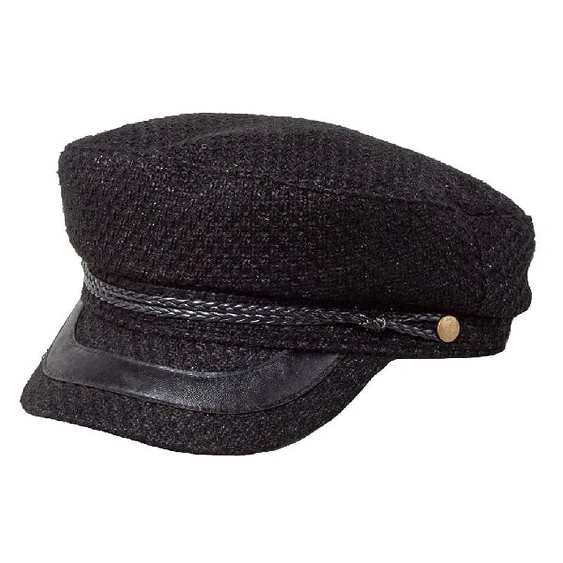 

Classical Women Wool Hat Warm Winter Beret Hat Girl Chain Accent Visor Newsboy Cap Bakerboy Cabbie Cap Gatsby Pageboy Cabbie Cap