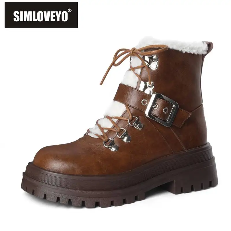 SIMLOVEYO Брендовая обувь из коровьей кожи для женщин ботильоны для снега на толстом каблуке 5,5 см теплые плюшевые меховые на молнии со шнуровкой и пряжкой для отдыха 40
SIMLOVEYO Брендовая обувь из коровьей кожи для женщин ботильоны для снега на толстом каблуке 5,5 см теплые плюшевые меховые на молнии со шнуровкой и пряжкой для отдыха 40