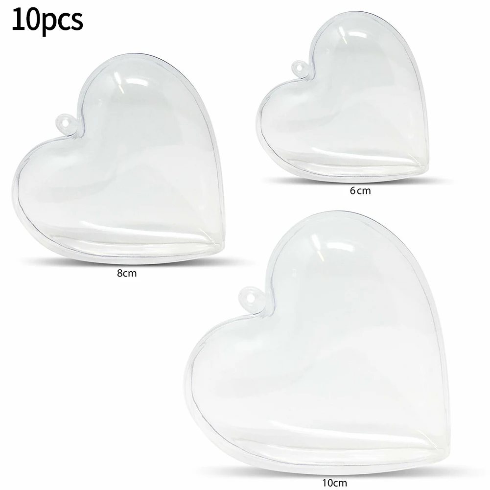 10pc 6/8/10cm Clear Fillable Heart Baubles Christmas Decoration Ball Pendant Wedding Favours Xmas Party Home Hanging Decoration
10pc 6/8/10cm Clear Fillable Heart Baubles Christmas Decoration Ball Pendant Wedding Favours Xmas Party Home Hanging Decoration