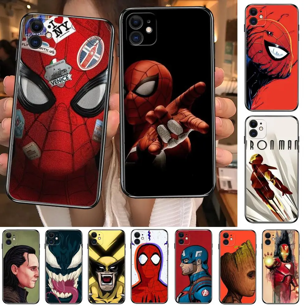 

Iron Man Spiderman Phone Cases For iphone 13 Pro Max case 12 11 Pro Max 8 PLUS 7PLUS 6S XR X XS 6 mini se mobile cell