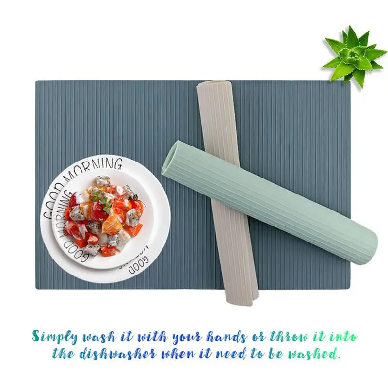 Striped Drain Table Mat Kitchen Countertop Silicone Insulation Pot Pad Heat Resistant Non-slip Coaster Kitchen Placemat 45x30cm
Striped Drain Table Mat Kitchen Countertop Silicone Insulation Pot Pad Heat Resistant Non-slip Coaster Kitchen Placemat 45x30cm