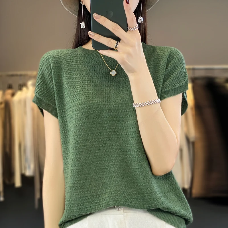 Fashion Solid Knitted Loose Korean T-Shirt 2023 Spring New Casual Pullover Full Set T-Shirt Seamless Wool Knitted Top Women
Fashion Solid Knitted Loose Korean T-Shirt 2023 Spring New Casual Pullover Full Set T-Shirt Seamless Wool Knitted Top Women